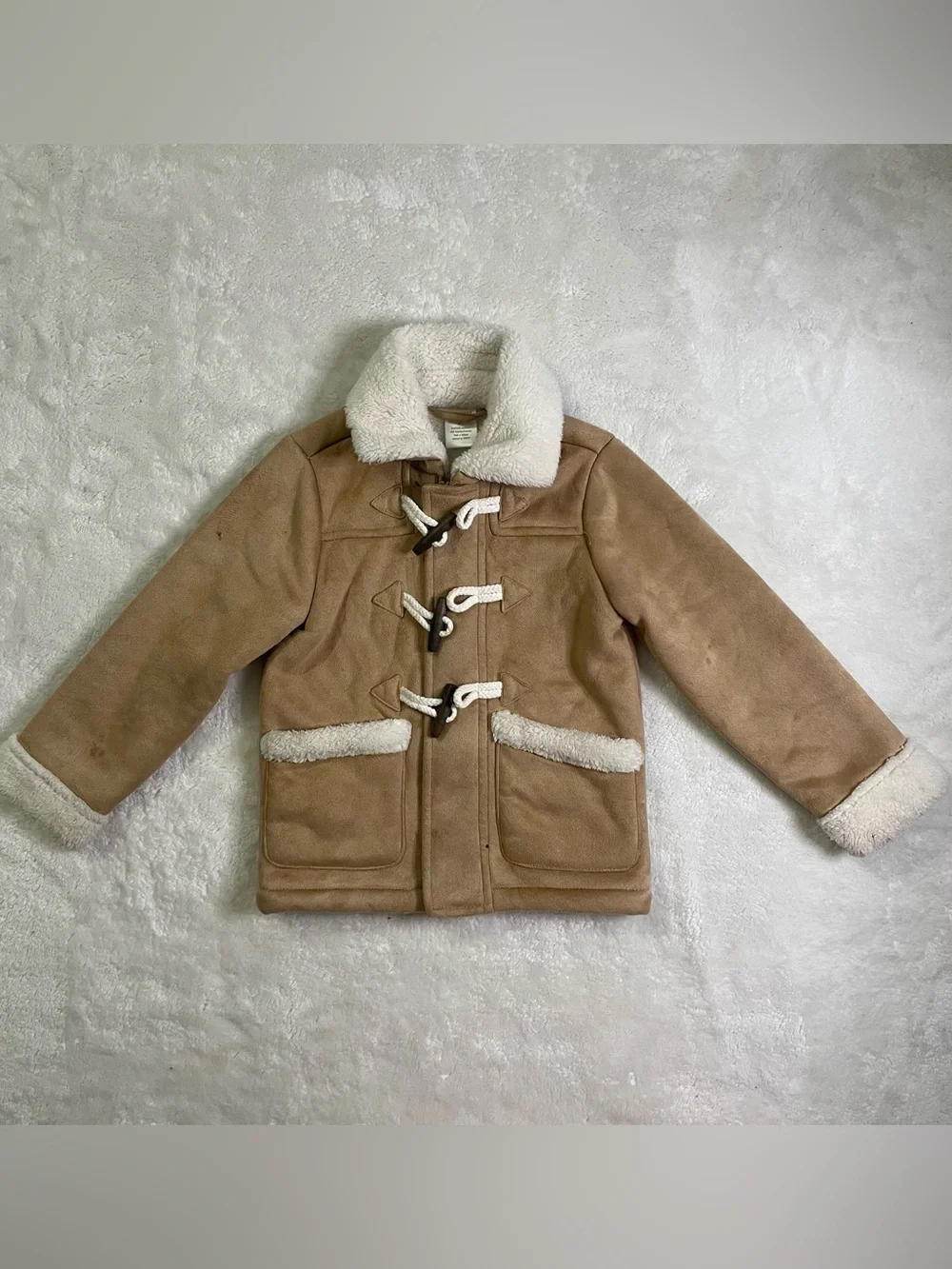 Gymboree Fleece Lined Faux Sherpa Jacket with Rope Clasps size 2T
